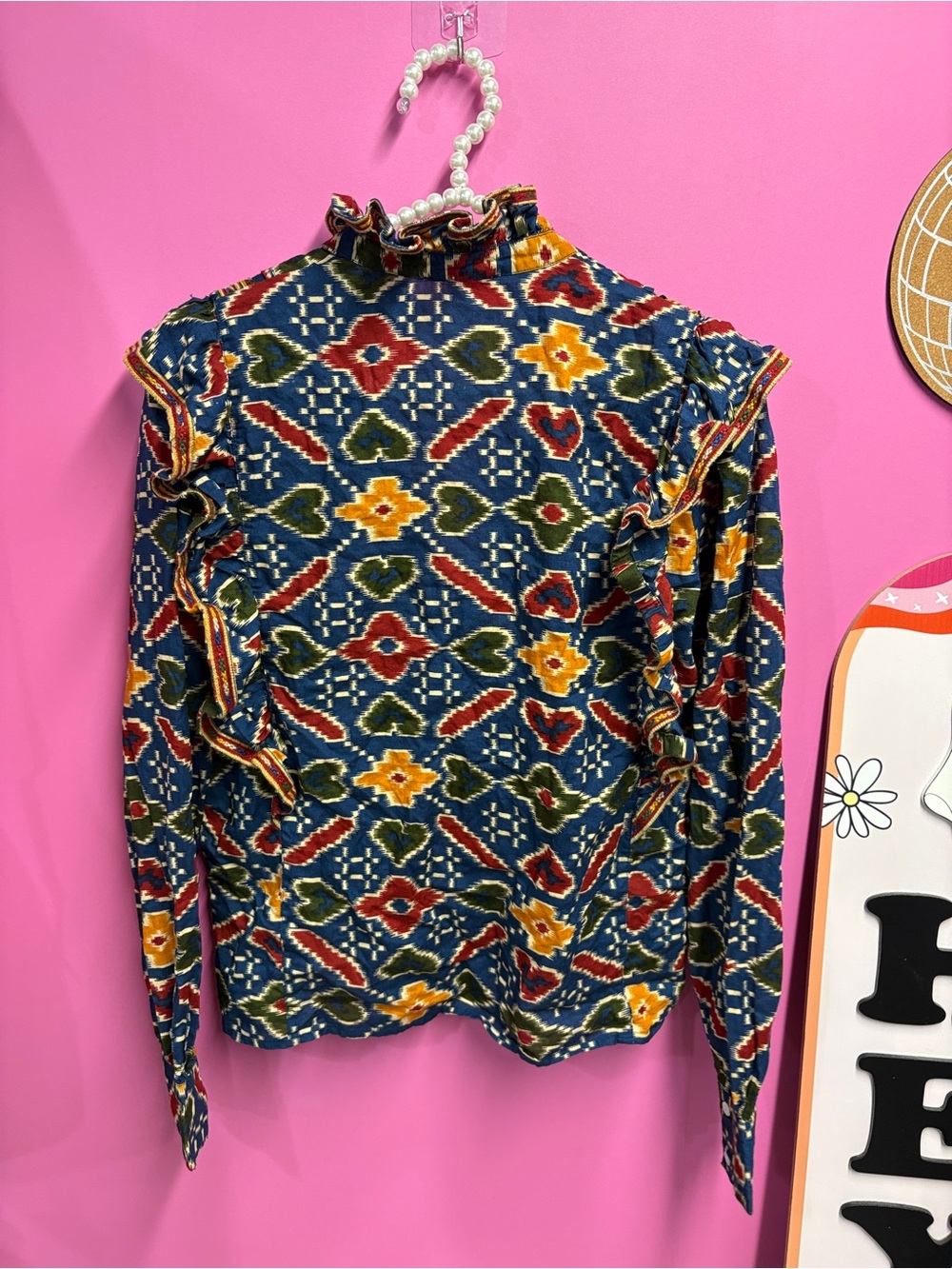Sezane Anita Ruffle Printed Blouse - Picture 6 of 6